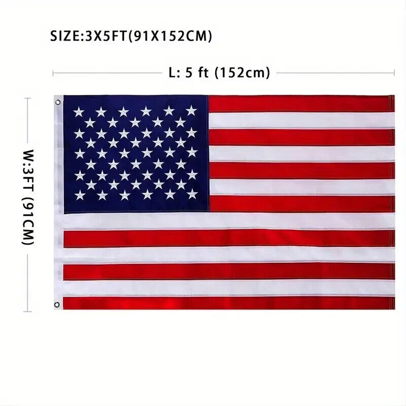 American Flag National Flag of the United States Embroidered 3 ft x 5 ft NEW! Home & Garden:Yard, Garden & Outdoor Living:Décor:Flags Cozy Home Treasures